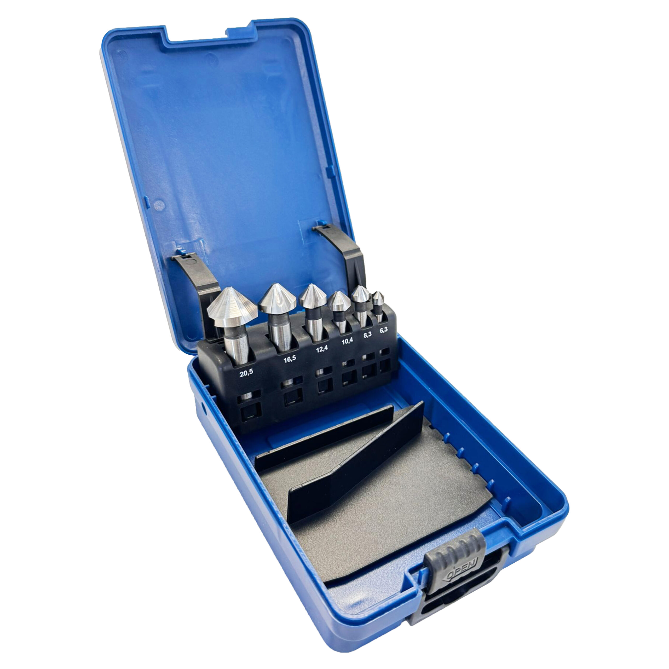 CTB2845010 copy COUNTER SINK SET: HSS 3 FLUTE 6PC SET 6.3-20.5MM 90DEG - Image 1